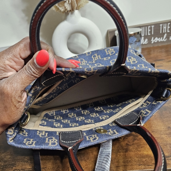 Dooney & Bourke Denim Monogram Handbag - Picture 8 of 14